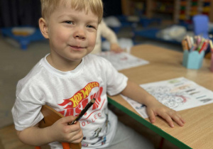 Dzieci z grupy "Nutki" podczas zajęć dydaktycznych