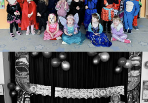 Dzieci podczas balu karnawałowego