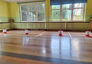 Sala gimnastyczna przygotowana do turnieju